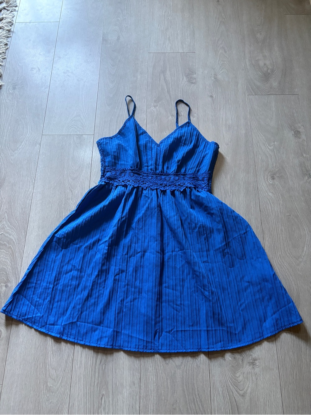 Blue Spaghetti Strap Mini Dress